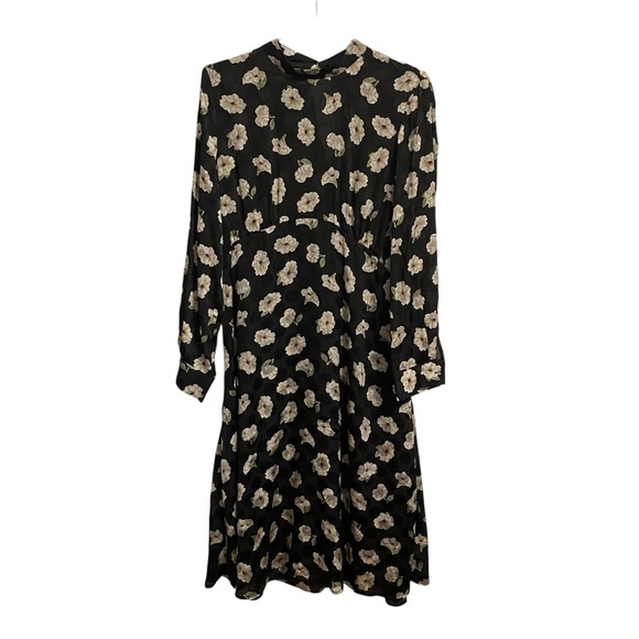 Zara Printed Midi Dress Floral Long Sleeve XL NWOT - Picture 1 of 7